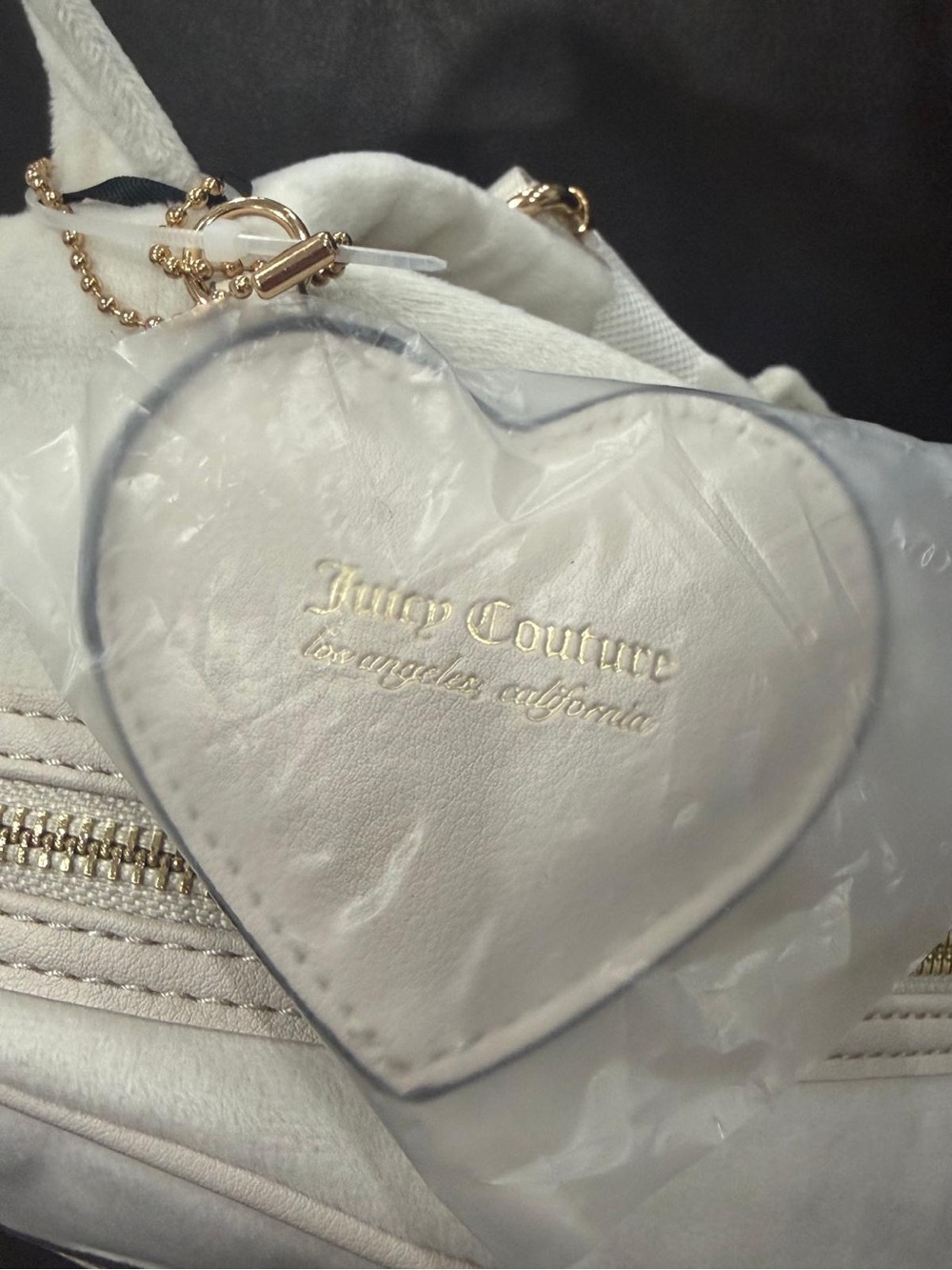 Juicy Couture Cream Mini Backpack with Rhinestone 'Juicy' Script - Picture 3 of 6